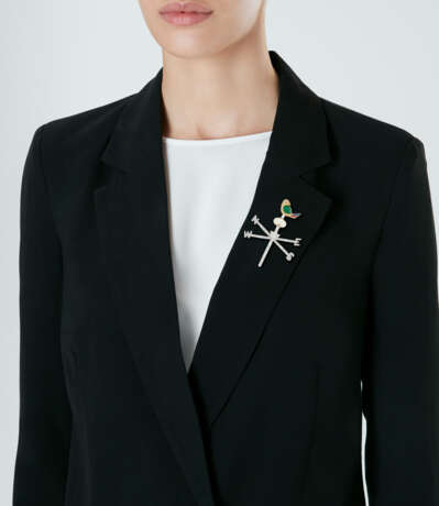 BULGARI DIAMOND, NATURAL PEARL AND MULTI-GEM BROOCH - photo 2