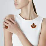 SEAMAN SCHEPPS RETRO CITRINE AND DIAMOND DRESS CLIP AND UNSIGNED CITRINE RING - photo 2