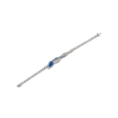BLACK STARR & FROST ART DECO SAPPHIRE AND DIAMOND SERPENT BRACELET - Foto 1