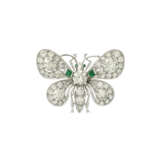 EMERALD AND DIAMOND BUTTERFLY BROOCH - Foto 1