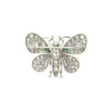 EMERALD AND DIAMOND BUTTERFLY BROOCH - Foto 3