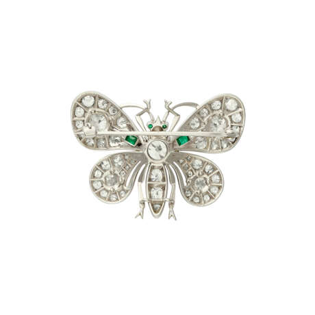 EMERALD AND DIAMOND BUTTERFLY BROOCH - Foto 3