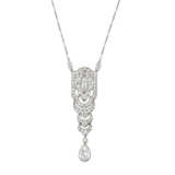 TIFFANY & CO. ART DECO DIAMOND PENDANT NECKLACE - photo 1