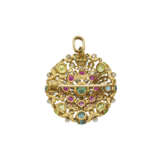 TIFFANY & CO., PAULDING FARNHAM, ANTIQUE MULTI-COLORED SAPPHIRE, DIAMOND AND ENAMEL PENDANT BROOCH - photo 3