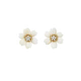 VAN CLEEF & ARPELS WHITE CORAL AND DIAMOND 'ROSE DE NOËL' EARRINGS - photo 1