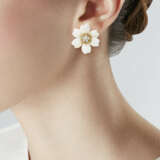 VAN CLEEF & ARPELS WHITE CORAL AND DIAMOND 'ROSE DE NOËL' EARRINGS - photo 2