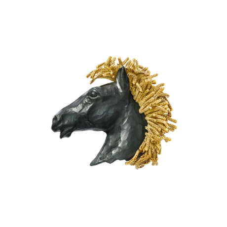STERLÉ HARDSTONE AND GOLD BROOCH - photo 1