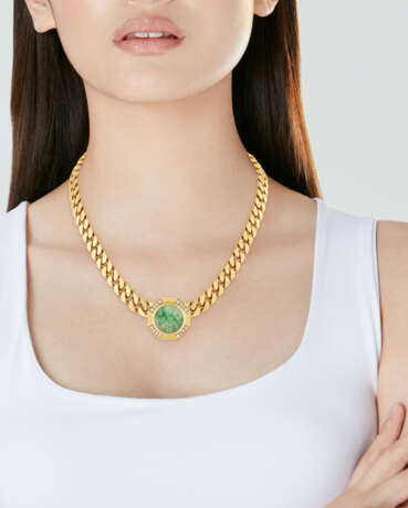 BULGARI JADE AND DIAMOND NECKLACE - photo 2