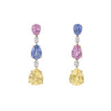 BULGARI SAPPHIRE, COLORED SAPPHIRE AND DIAMOND EARRINGS - photo 1