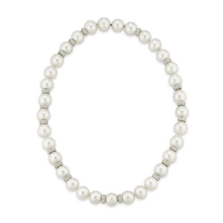 SET OF CULTURED PEARL AND DIAMOND NECKLACES - photo 7