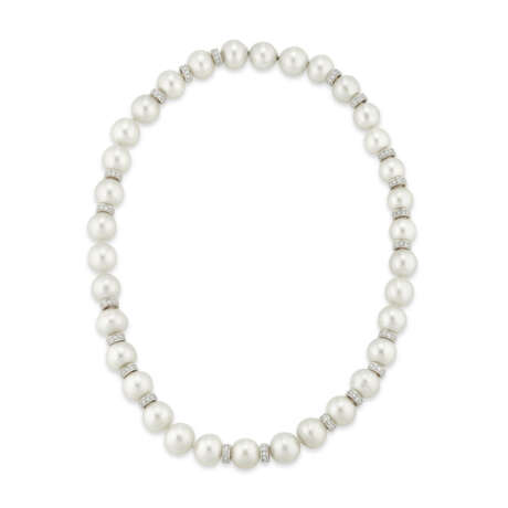 SET OF CULTURED PEARL AND DIAMOND NECKLACES - photo 9