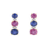 BULGARI SAPPHIRE, COLORED SAPPHIRE AND DIAMOND EARRINGS - photo 1