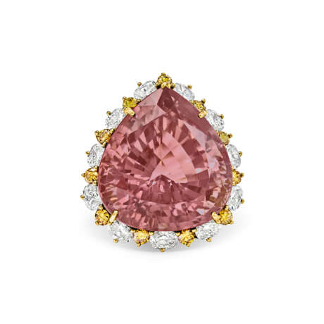 OSCAR HEYMAN & BROTHERS TOURMALINE, DIAMOND AND COLORED DIAMOND RING - Foto 1