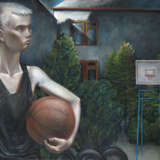 ZASTAVSKY, ALEKSANDR (B. 1976) A Basketball Player , signed with a monogram and dated 1999, also further signed, titled in Cyrillic and dated on the reverse. - Foto 1