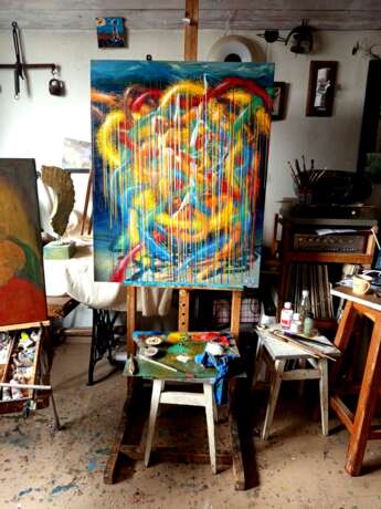 The colored rain mixed all the colors. Oil on canvas 50 by 61 cm. Abstract impressionism Romanticism Ukraine - photo 2