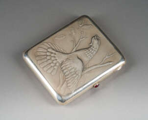 A SILVER CIGARETTE CASE WITH CAPERCAILLIE
