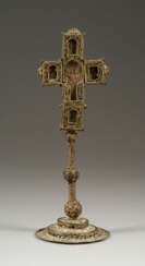 A FINE CARVED CRUCIFIX WITH DATED MOUNT