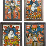 FOUR REVERSE PAINTINGS ON GLASS: ST. JOHN THE FORERUNNER, ST. NICHOLAS OF MYRA AND THE - фото 1