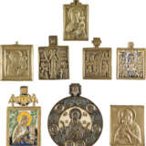 A COLLECTION OF EIGHT BRASS ICONS DEPICTING IMAGES OF THE MOTHER OF GOD - photo 1