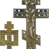 TWO BRASS CRUCIFIXES - photo 1