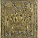 A BRASS ICON SHOWING THE OLD TESTAMENT TRINITY - photo 1