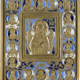 A BRASS AND ENAMEL ICON SHOWING CHRIST, THE BLESSED SILENCE - photo 1