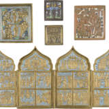 A COLLECTION OF FIVE BRASS ICONS SHOWING LITURGICAL FEASTS OF THE ORTHODOX CHRUCH YEAR - photo 1