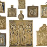 A COLLECTION OF NINE BRASS ICONS DEPICTING SELECTED SAINTS - photo 1