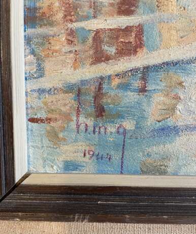 Attribu&eacute; &agrave; Hortense Mattice Gordon (Canadienne 1887&ndash;1961) huile sur plaque. oil painting 20th century - Foto 4