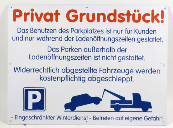 Parkplatzschild - фото 1