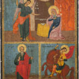 TWO MULTI-PARTITE ICONS SHOWING THE MOTHER OF GOD, THE ANNUNCIATION AND SELECTED SAINTS - photo 3