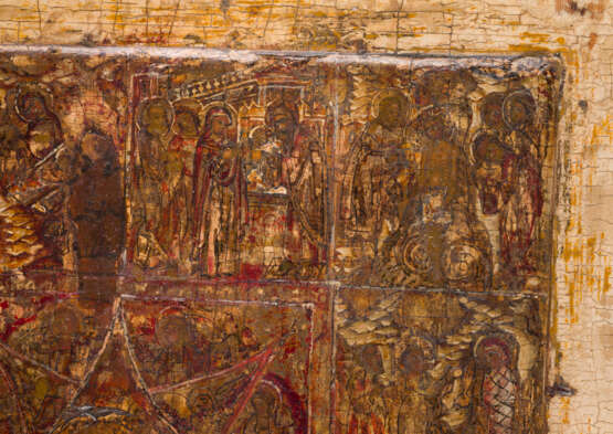A RARE ICON SHOWING THE MOTHER OF GOD 'OF THE BURNING BUSH' SURROUNDED BY TWELVE MAJOR - photo 4