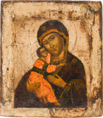 AN ICON SHOWING THE VLADIMIRSKAYA MOTHER OF GOD