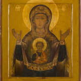 A FINE ICON SHOWING THE MOTHER OF GOD OF THE SIGN - фото 1