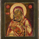A SMALL ICON SHOWING THE VLADIMIRSKAYA MOTHER OF GOD - photo 1