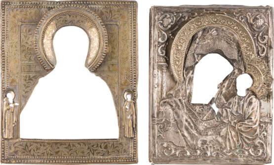 FIVE OKLADS AND BASMAS OF ICONS SHOWING PORTAITS OF THE MOTHER OF GOD AND ST. JOHN - фото 2
