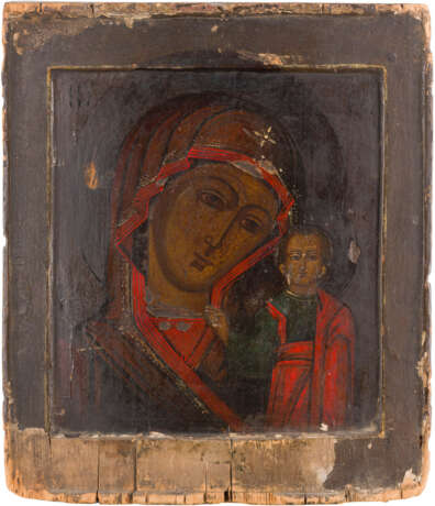AN ICON SHOWING THE KAZANSKAYA MOTHER OF GOD WITH OKLAD - photo 2