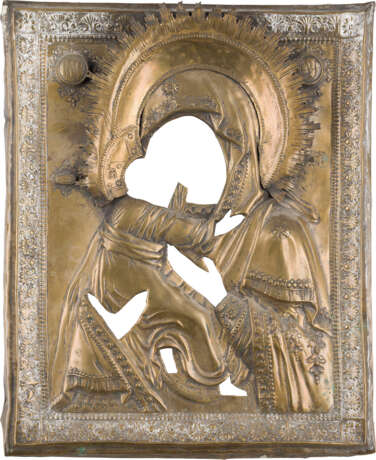 A SMALL ICON AND FIVE OKLADS OF ICONS SHOWING PORTRAITS OF THE MOTHER OF GOD AND SELECTED - photo 6