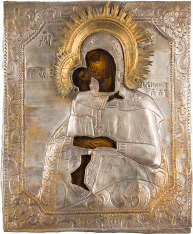 AN ICON SHOWING THE MOTHER OF GOD 'SEEKING OF THE LOST' WITH OKLAD - photo 1