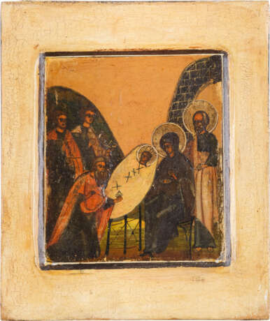 FOUR SMALL ICONS SHOWING PORTRAITS OF THE MOTHER OF GOD AND THE NATIVITY OF CHRIST - photo 4