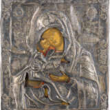 AN ICON SHOWING THE VLADIMIRSKAYA MOTHER OF GOD WITH OKLAD - photo 1