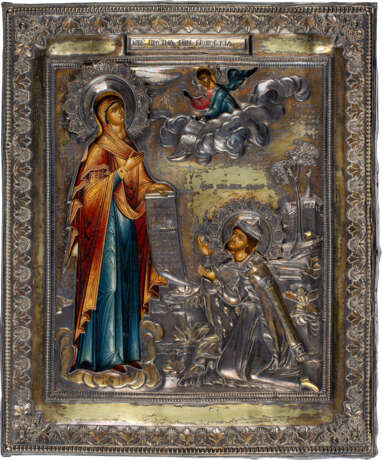 A LARGE AND FINE ICON SHOWING THE BOGOLUBSKAYA MOTHER OF GOD WITH A SILVER-GILT RIZA - photo 1