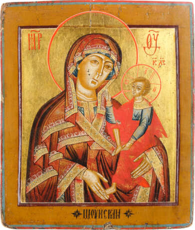 A FINE ICON OF THE SHUI-SMOLENSKAYA MOTHER OF GOD - photo 1