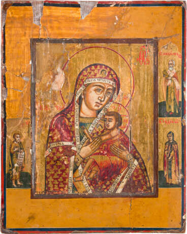 TWO ICONS: A SMALL ICON OF THE MOTHER OF GOD 'O VSEPYETAYA MATI' (O ALL-HYMNED MOTHER) AND - photo 2