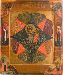A SMALL ICON SHOWING THE MOTHER OF GOD 'OF THE BURNING BUSH'