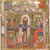 A LARGE ICON SHOWING THE PROTECTING VEIL OF THE MOTHER OF GOD - фото 1