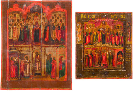 TWO ICONS SHOWING THE PROTECTING VEIL OF THE MOTHER OF GOD (POKROV) - photo 1