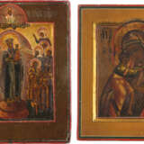 TWO SMALL ICONS SHOWING PORTRAITS OF THE MOTHER OF GOD - photo 1