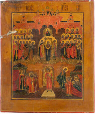 AN ICON SHOWING THE PROTECTING VEIL OF THE MOTHER OF GOD (POKROV) - photo 1