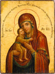 A SMALL ICON SHOWING THE DUBENSKAYA MOTHER OF GOD OF THE KRASNOGORSKIY MONASTERY